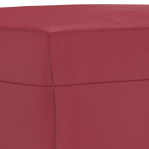 vidaXL 3-Piece Sofa Set with Cushions Wine Red Faux Leather