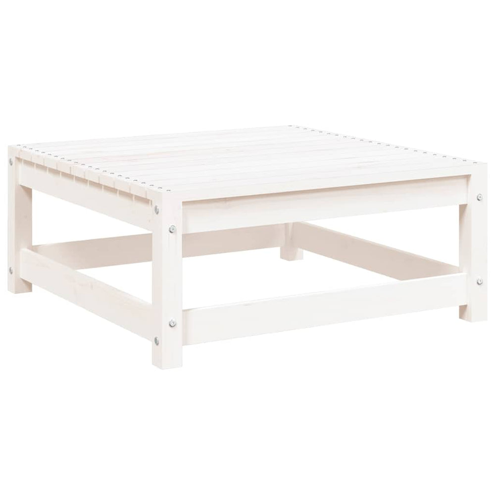 vidaXL Garden Ottoman White 70x70x30 cm Solid Pine Wood