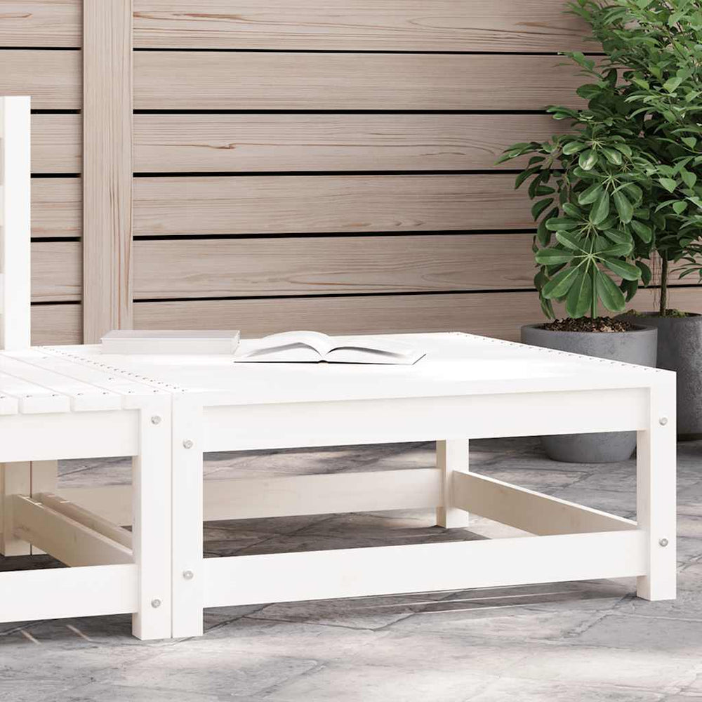 vidaXL Garden Ottoman White 70x70x30 cm Solid Pine Wood