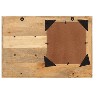 vidaXL Mirror with Shelves 80x8x55 cm Glass and Solid Mango Wood