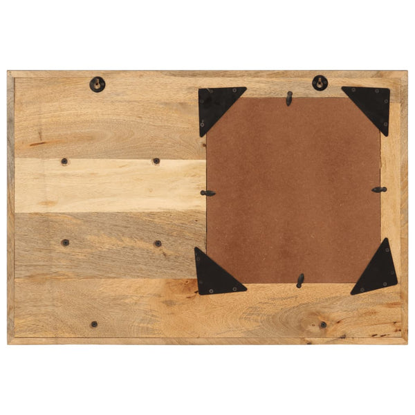vidaXL Mirror with Shelves 80x8x55 cm Glass and Solid Mango Wood
