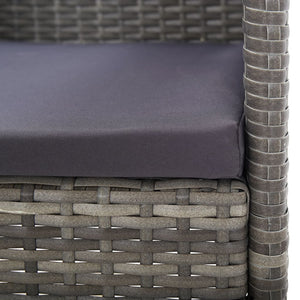 vidaXL 3-Piece Garden Dining Set Grey and Black Poly Rattan and Steel
