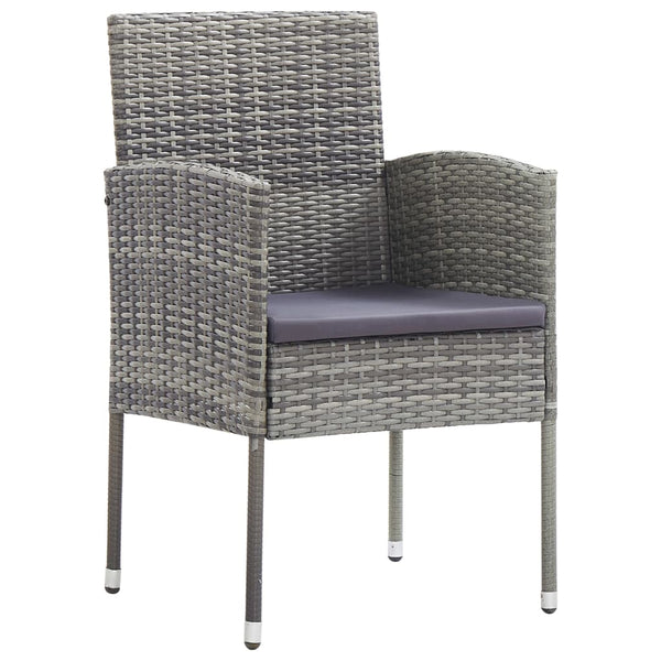 vidaXL 5-piece Garden Dining Set Grey and Black Poly Rattan and Steel