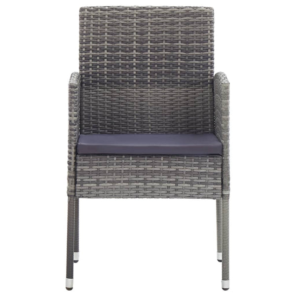 vidaXL 5-piece Garden Dining Set Grey and Black Poly Rattan and Steel