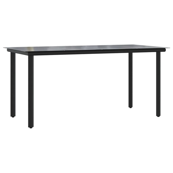 vidaXL 5-piece Garden Dining Set Grey and Black Poly Rattan and Steel
