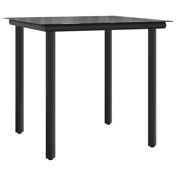 vidaXL 3-Piece Garden Dining Set Black Poly Rattan and Steel