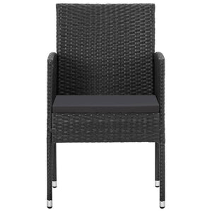 vidaXL 5-Piece Garden Dining Set Black Poly Rattan and Steel