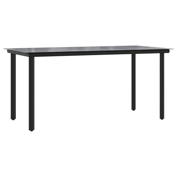 vidaXL 5-Piece Garden Dining Set Black Poly Rattan and Steel