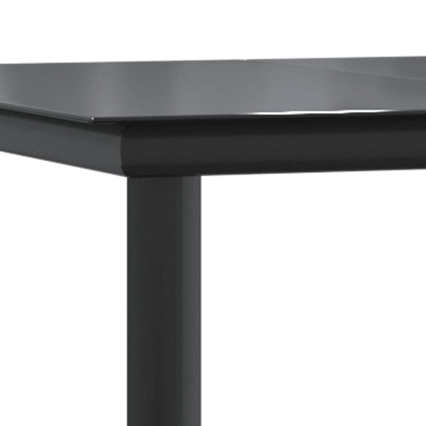 vidaXL 5-Piece Garden Dining Set Black Poly Rattan and Steel