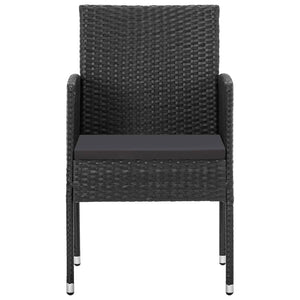 vidaXL 9-piece Garden Dining Set Black Poly Rattan and Steel