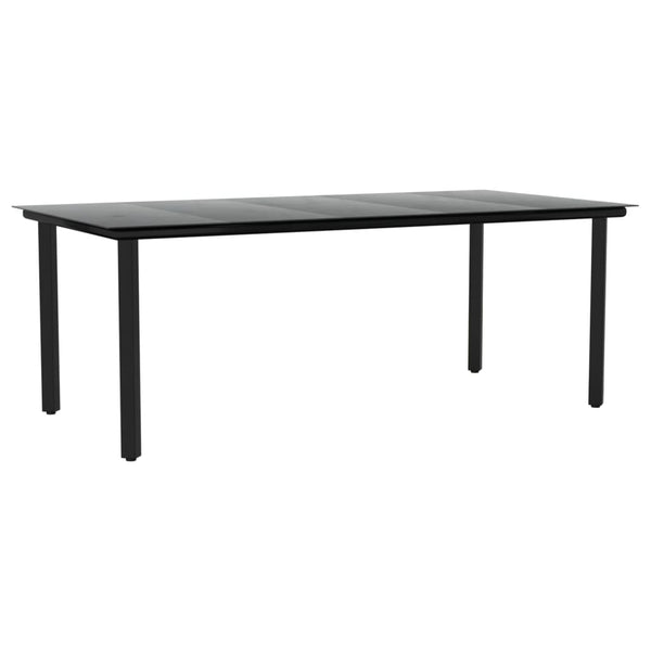 vidaXL 9-piece Garden Dining Set Black Poly Rattan and Steel
