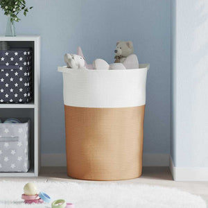 vidaXL Storage Basket Brown and White Ø49x65 cm Cotton