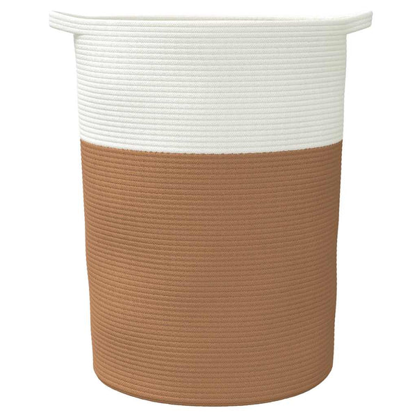 vidaXL Storage Basket Brown and White Ø49x65 cm Cotton