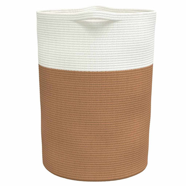 vidaXL Storage Basket Brown and White Ø49x65 cm Cotton