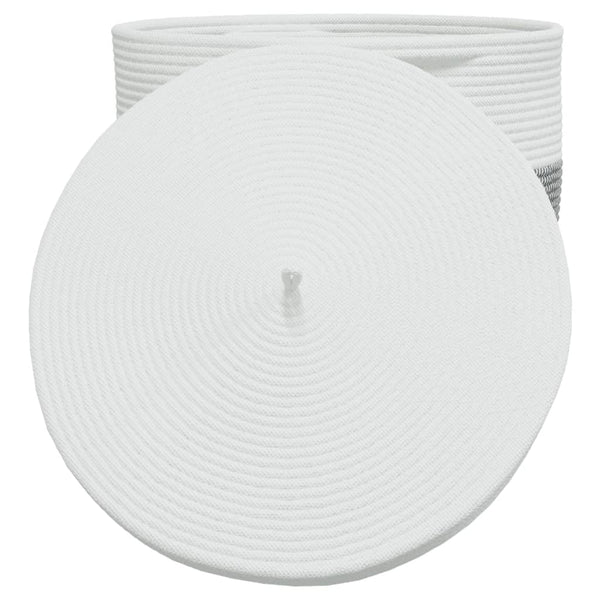 vidaXL Storage Basket with Lid White and Beige Ø40x35 cm