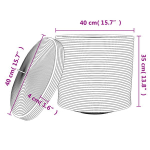 vidaXL Storage Basket with Lid Brown & White Ø40x35 cm Cotton
