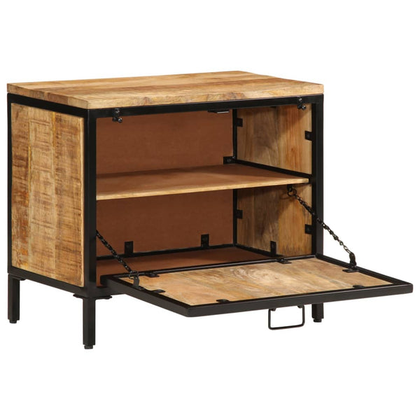 vidaXL Shoe Cabinet 60x35x53 cm Rough Solid Mango Wood