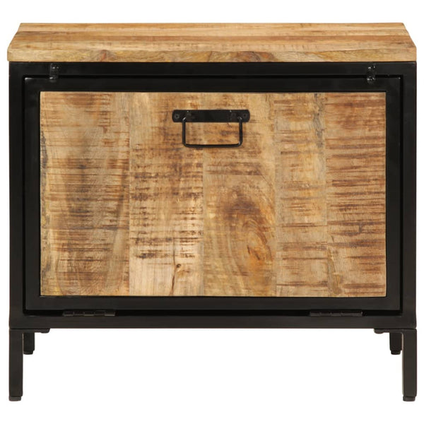 vidaXL Shoe Cabinet 60x35x53 cm Rough Solid Mango Wood
