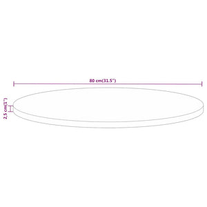 Runde Tischplatte Mango Massivholz Ø 80cm