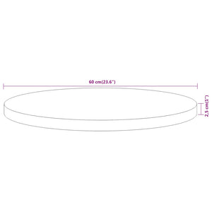 Tischplatte Ø60cm Akazie Massivholz Rund