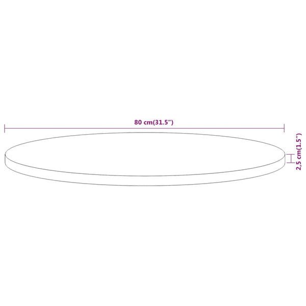 Akazie Tischplatte Rund Ø80cm