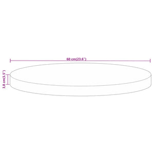 Tischplatte Mango Massivholz Ø 60cm