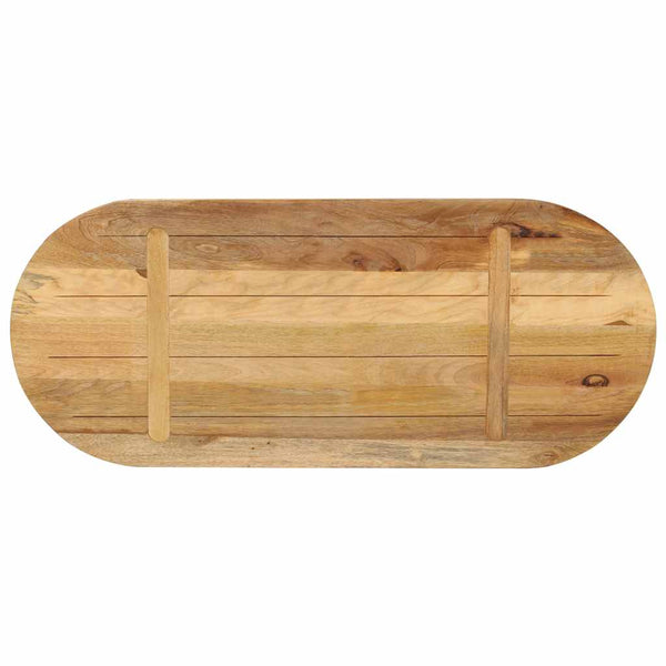 vidaXL Tabletop 80x40x2.5 cm Oval Rough Solid Mango Wood