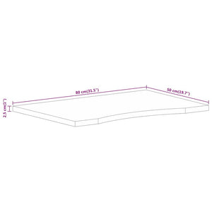 vidaXL Desk Top with Cut-Out 80x50x2.5 cm Solid Mango Wood