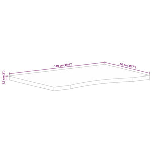 vidaXL Desk Top with Cut-out 100x50x2.5 cm Solid Mango Wood