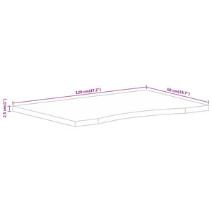 vidaXL Desk Top with Cut-Out 120x50x2.5cm Solid Mango Wood
