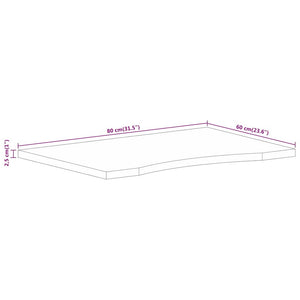 vidaXL Desk Top with Cutout 80x60x2.5 cm Solid Mango Wood