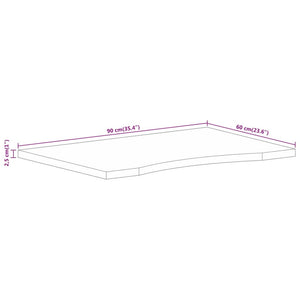 vidaXL Desk Worktop with Cut-Out 90x60x2.5 cm Solid Mango Wood