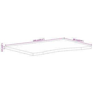 vidaXL Desk Top with Cut-out 140x60x2.5 cm Solid Mango Wood