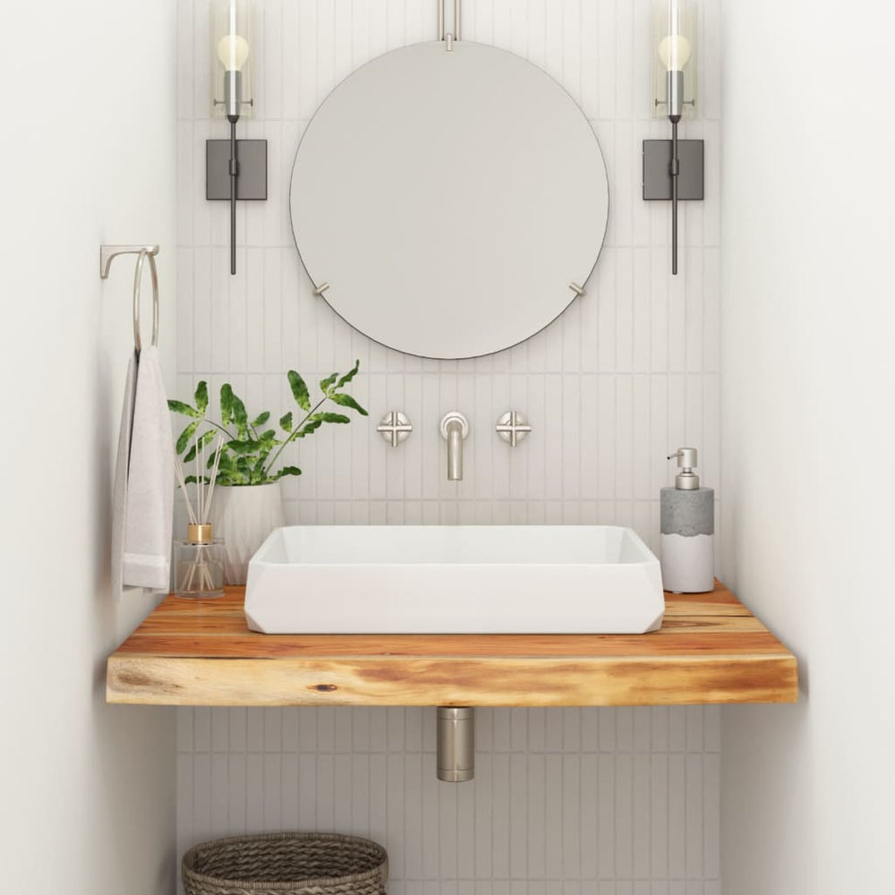vidaXL Bathroom Vanity Top 80x60x2.5 cm Rectangular Solid Acacia Wood