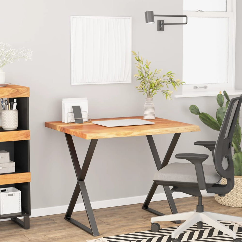 vidaXL Desk Top 110x80x3.8 cm Solid Acacia Wood Live Edge