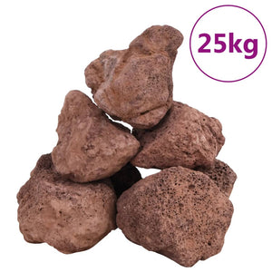 vidaXL Lava Granules 25 kg Red 10-30 cm