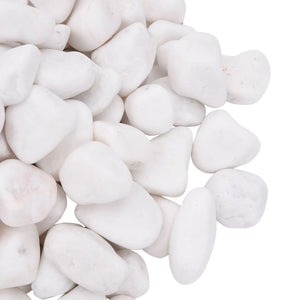 vidaXL Polished Pebbles 10 kg White 2-5 cm
