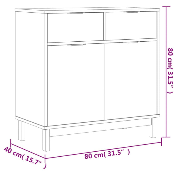 vidaXL Sideboard FLAM 80x40x80 cm Solid Pine