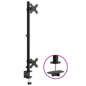 vidaXL Desk Mount for 2 Monitors Black Steel VESA 75/100 mm