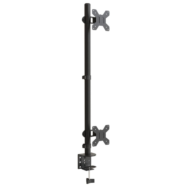 vidaXL Desk Mount for 2 Monitors Black Steel VESA 75/100 mm