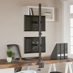 vidaXL Desk Mount for 2 Monitors Black Steel VESA 75/100 mm