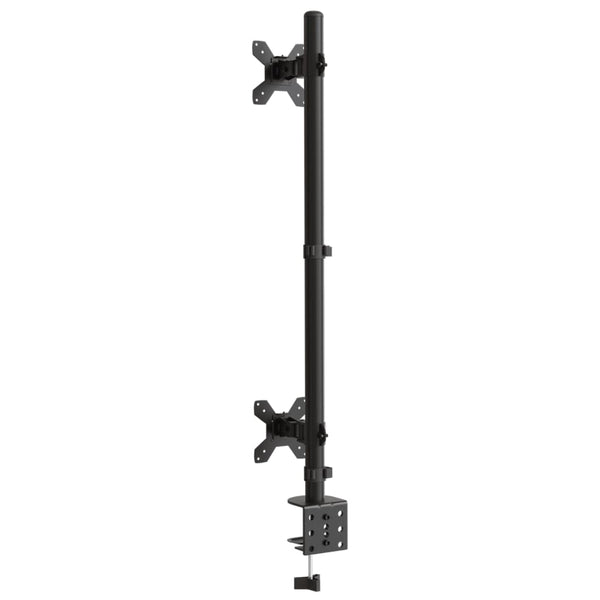 vidaXL Desk Mount for 2 Monitors Black Steel VESA 75/100 mm