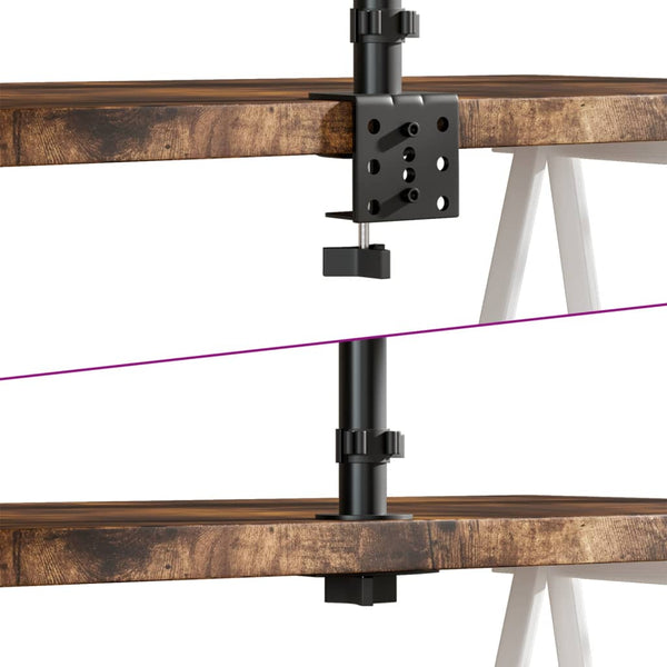 vidaXL Desk Mount for 2 Monitors Black Steel VESA 75/100 mm