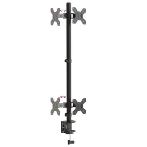 vidaXL Desk Mount for 2 Monitors Black Steel VESA 75/100 mm