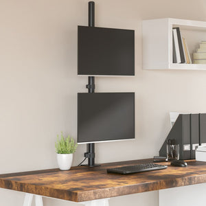vidaXL Desk Mount for 2 Monitors Black Steel VESA 75/100 mm