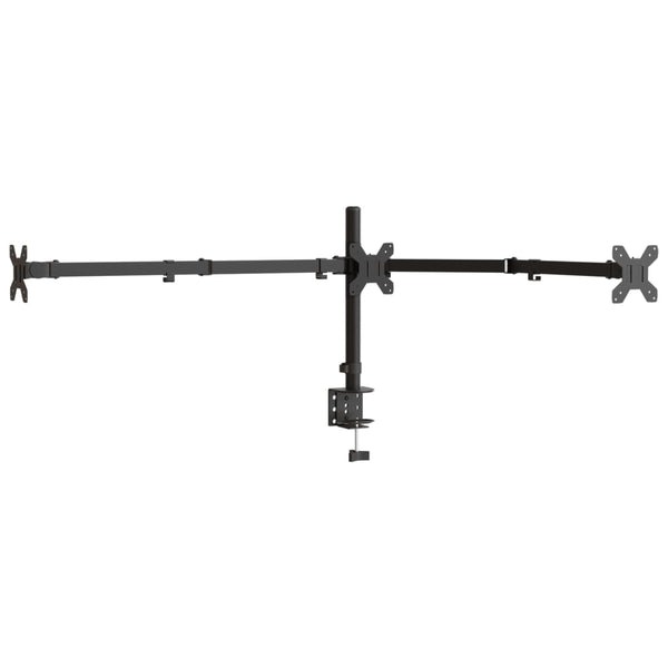 vidaXL Desk Mount for 3 Monitors Black Steel VESA 75/100 mm