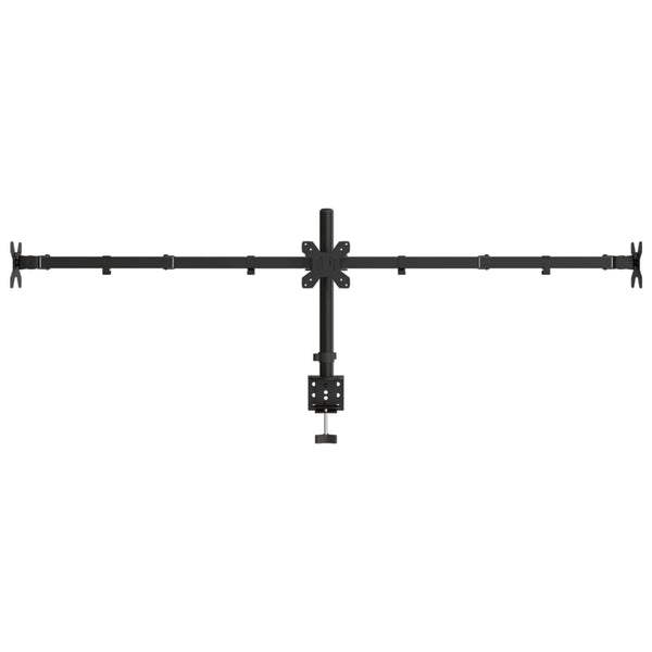 vidaXL Desk Mount for 3 Monitors Black Steel VESA 75/100 mm