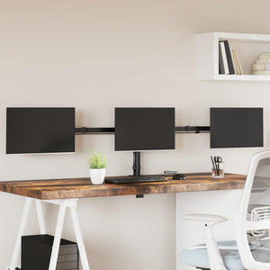 vidaXL Desk Mount for 3 Monitors Black Steel VESA 75/100 mm