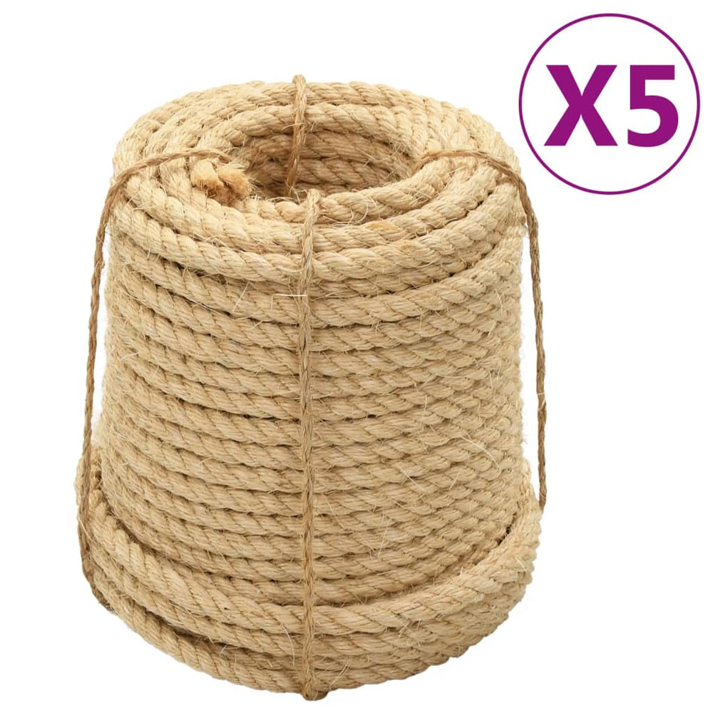 vidaXL Sisal Ropes 5 pcs. 14 mm 100 m