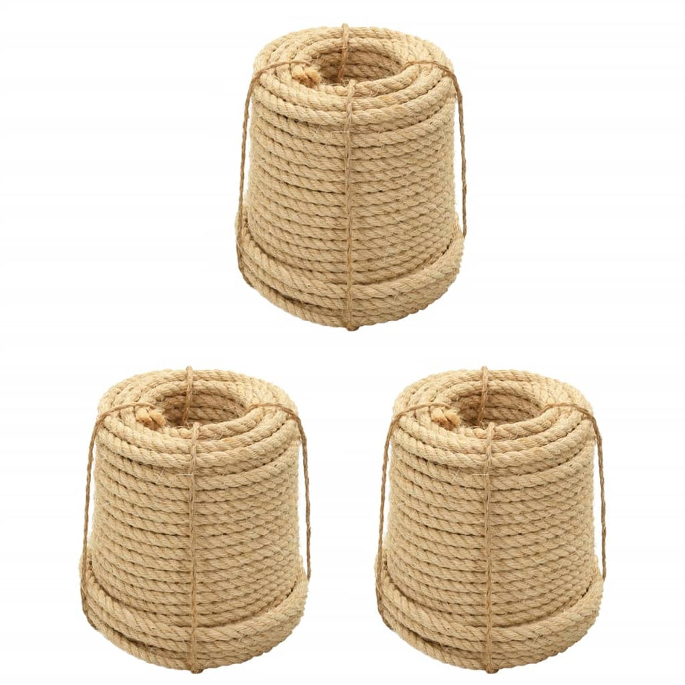 vidaXL Sisal Ropes 3 pcs. 20 mm